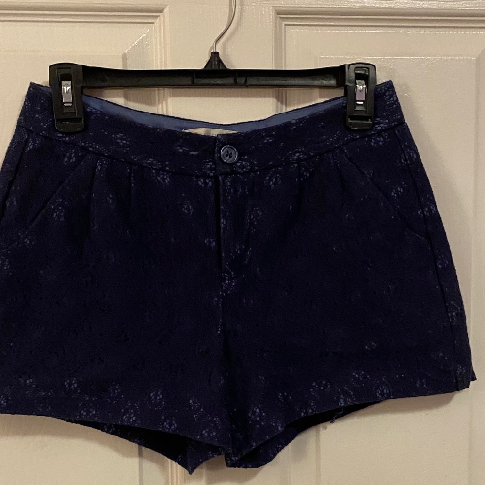 LC Lauren Conrad Dark Blue Lace High Waist Shorts